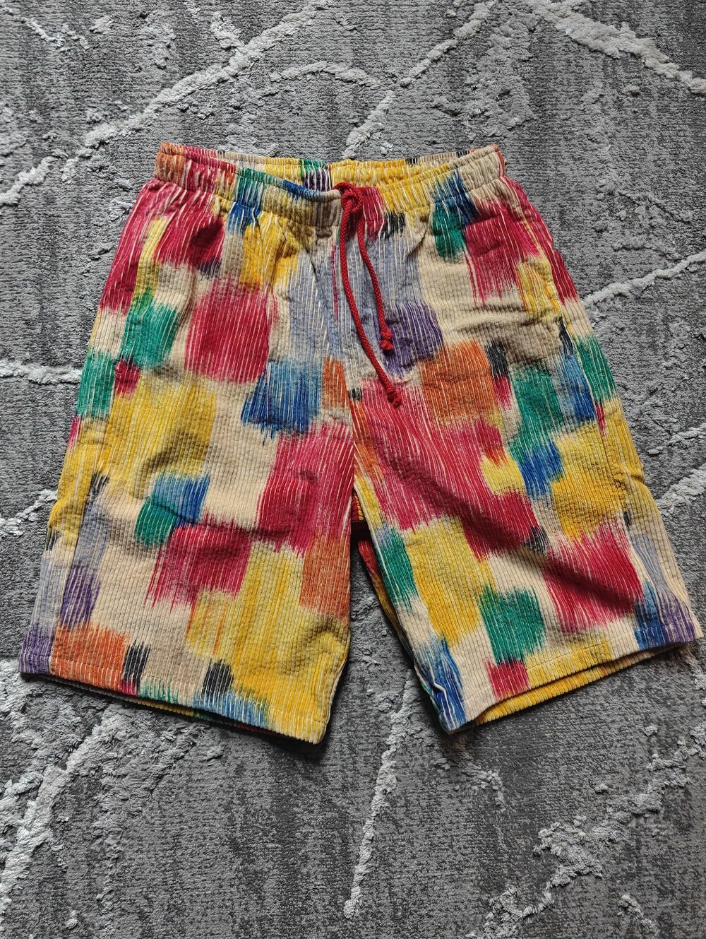 Surf Line Jams World Corduroy Shorts Colorful Multicolor Elastic Waist Casual M